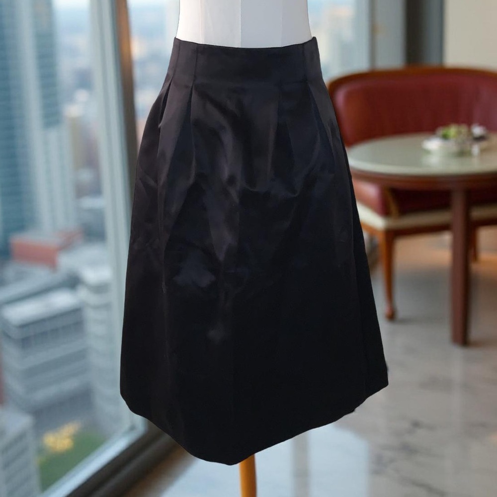 H&M Black Satin A-Line Skirt 6